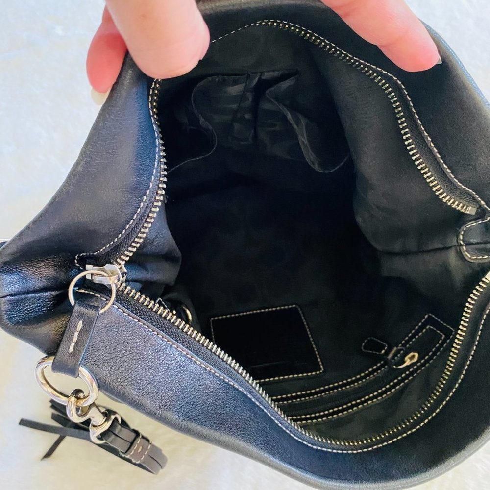 Coach black leather large crossbody purse - Picture 12 of 15